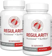 Regularity Digestive Supplement Capsules by Silver Fern Brand - 1 Bottle = 30 Capsules = 30 Day Supply - With Mucosave FG (Prickly Pear Polysaccharides & Olive Leaf Polyphenols) & SunFiber (2 Bottles)