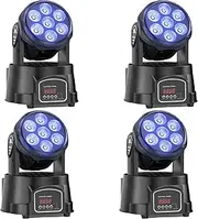 Moving Head Stage Light – 7x15W RGBW LED DJ Disco Light with DMX512, Remote & Sound Activation for Party, Wedding, Bar, KTV, Club Events 4pcs