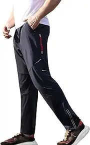 [HOTIAN] Mens Cycling Bike Pants Quick-Dry Windproof for Outdoor Mountain Running Hiking