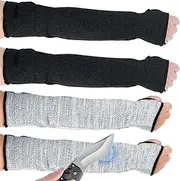 [KNFFSAAJL] 2/4Pcs Cut Resistant Sleeves, 45 cm Arm Protection Sleeves Level 5 HPPE Arm Burn Guard Protector Gardening Sleeves with Thumb Hole Breathable Cooling Safety Sleeves for Men Women