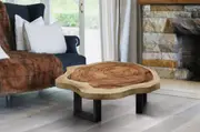 Wood Round Coffee Table, generous 95cm across one of kind 100% unique designed by nature_Table15