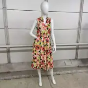ANNE KLEIN Jenna Floral-Print Drawstring-Waist Dress Women's Size L