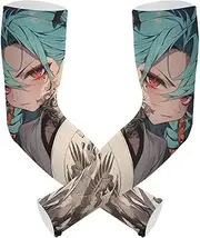 [Yoogain] UV Protection Sleeves Youth Boys Blue Hair Beauty Gardening Sleeves Sun & UV Protection Anti-Run cubre brazos, Blue Hair Beauty