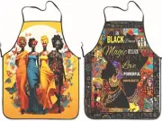 African Inspired Womens Print Bib Aprons Home Kitchen Cook Bake Multicolor 2PC