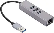 Aluminum Alloy USB Gigabit Network Card 3 Port 3.0 HUB USB to RJ45 Gigabit Network Card Ethernet Adapter