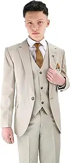 [SIRRI] Boys Textured 6-Piece Formal Suit - Slim Fit for Pageboy, Wedding, Communion, Ages 1-16