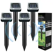 SpringUp 4pcs Garden Snake Repeller Multi Pulse Ultrasonic Solar Powered Pest Repellent