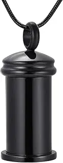 DOTUIARG Different Colored Cylinder Keepsake Urn Jewelry Free Engravaing Stainless Steel Cremation Locket Necklace for Ashes