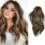 Blond Women Gradient Grey Pink Blonde Synthetic Hair Wavy Wig Wigs Long Hair wig AU