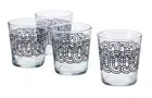 IKEA SOTRONN Glass, clear glass patterned/black, 30 cl, 17oz, SÖTRÖNN Brand NEW