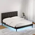 Bed Frame Queen Size LED Black Modern Stylish Bedroom Furniture