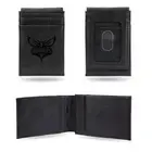 Charlotte Hornets NBA Laser Engraved Black Front Pocket Wallet/Money Clip