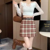 在飛比找momo購物網優惠-【HPWTIME-YC系列】現貨 韓版 女團款學院風褲裙-3