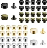 HAIKING Flat Head Studs, 40 PCS Iron Flat Head Screw Back Rivets for DIY Leather Craft (4 Colors)