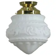 Premier Opal Matt 8&quot; Shade w 4 1/4&quot; Brass Batten Fix Light
