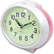 Analog Alarm Clock, Silent Non Ticking Small Clock, Travel Alarm Clock with Snooze & Light,Battery Operated Loud Alarm Clock for Heavy Sleepers Kids Travel Bedroom
