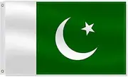 3×5 FT Pakistan Flag,Large Pakistani people National Decor,Double Side Digital Printed 75D Polyester Banner With Canvas Header Brass Grommet