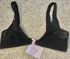 Savage X Fenty Logo Lingerie Bra Medium Front Snap Unlined Unpadded See Through