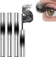 Iron Wand Mascara, Waterproof adjustable Mascara, 3D Curling Eyelash, Natural Volume Length, Long Lasting Smudge-Proof No Flaking Tint, No Clumping, Black Tubing Metal Wand, Added Fiber (3)