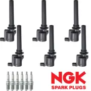 6x Ignition Coil + 6x NGK Spark Plug Set For Ford Five Hundred 3.0L V6 FD502 (for: Ford)
