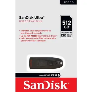 SanDisk 512GB 512G Ultra SDCZ48-512G CZ48 130MB USB 3.0 隨身碟