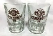 2 DESMOND & DUFF 12 Scotch Whiskey Shot Glasses Thick Glass 2 Ounce Scotland Bar