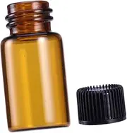 MUSISALY 9PC Mini Amber Glass Vial Bottles for Essential Oils Perfumes Chemistry Chemicals Refillable Containers with Orifice Reducer Durable Travel Bottles