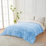 LINENOVA Flannel Fleece Blanket Comfort Soft Queen Size Bed Blanket-Blue