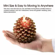 Set of 2 Luminara Flicker Flameless Wax Led Candles Pine Cone for Home Decor