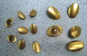 14 golden color oval button #10