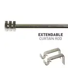 Metal Curtain Rod Pole Rail Finial Set Extendable 22mm Kansas Design in Satin