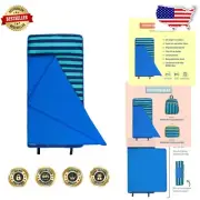 All-in-One Microfiber Nap Mat for Kids with Pillow - Travel-Friendly Design