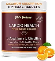 Life's Fortune Cardio Supplement, L-arginine 5000mg, L-citrulline 1000 mg, Nitric Oxide Energy Booster, Cardiovascular Support L-arginine Powder, Vegan, Non GMO, Antioxidant 9.3 oz