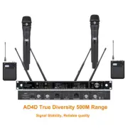 Top AD2 2WD Stage DJ Karaoke Wireless Microphones System Dual KSM8 Cardioid