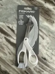 NEW Fiskars Limited Edition Sparkle White 8" Household Scissors Stainless Blades