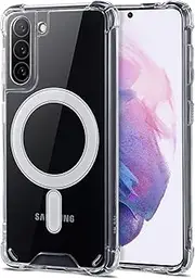 [JProtect] Magnetic Case for Samsung Galaxy S21 for MagSafe Case/Shockproof Samsung S21 Case for MagSafe Transparent/Clear Phone Case Funda para Samsung Galaxy S21 Case Magnetic