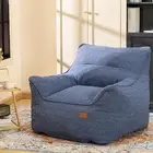 Bean Bag Chair with Filler, Bean Bag Sofa Chair with Tufted Soft Armrests Blue