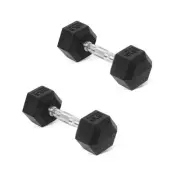 Fitvids Hex Dumbbells Rubber Coated Hand Weights Pairs for Exercises and Fitn...