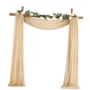 Wedding Arch Draping Fabric 29" x 19Ft Sheer Chiffon Curtain 1 Panel Champagne