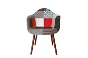 SK Designer Living | Replica Eames DAW Hal Inspired Chair | Multicoloured V2 & Walnut