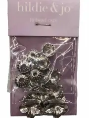 Hildie And Jo Flower Bead Caps Silver Qty: 16