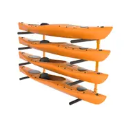 Wall Kayak Storage Rack, 4-Capacity Wall Mounted Kayak Holders for Kayak Canoe Paddle Board, Kayak Storage Hooks with Adjustable Padded Arms, 181.6 KG Load Kayak Hanger for Indoor Outdoor