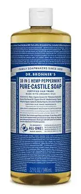 Dr. Bronners Pure-Castile Soap Liquid (Hemp 18-in-1) -Peppermint 946ml Bronner's