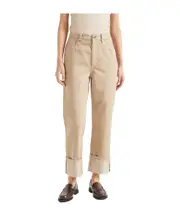 Brunello Cucinelli Dyed Sparkling Denim Cropped Trousers IT40,IT42 light brown