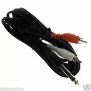 6 Ft 1/4" Stereo Plug to 2 x RCA Plug