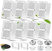 Petilog Cat Water Fountain Filters, 8 Carbon Filters& 2 Foams Filters with Holders, Pet Water Fountain Filters