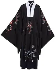 [XIALON] China Men Long Cloak Coat Ancient Hanfu Embroidery Jacket Cardigan Cape Kimono