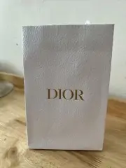 New Christian DIOR Shopping Paper Bag Pebbled Textured White 5.65" x8.75"x3