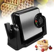 1000W Rotating Belgian Waffle Maker, Rotary Waffle Iron Machine, Non-Stick Plates/Adjustable Temperature (0-230°C)/Indicator Light, Compact Electric Waffle Iron Machine