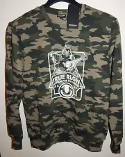 TRUE RELIGION MEN'S BUDDHA CAMO FLEECE LINED SWEATSHIRT sz M NEW$119 AUTHENTIC